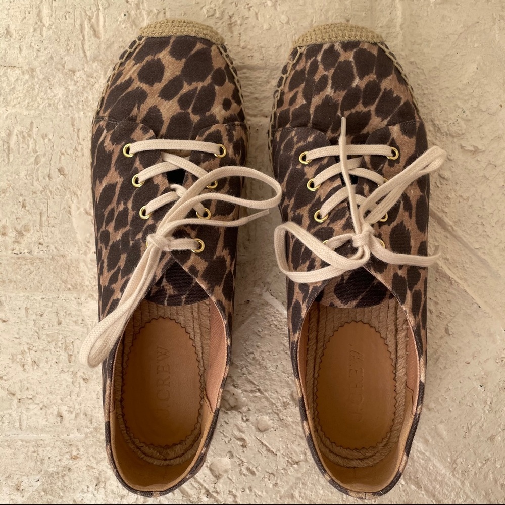 J. Crew women’s leopard print espadrilles Size 8